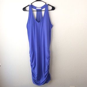 Athleta Ruched Racerback Purple Tank Dress